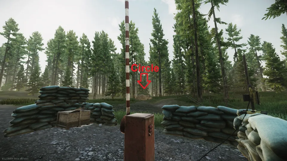 View from the checkpoint towards the ritual spot