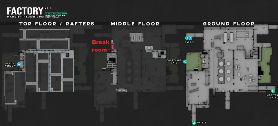 Комната отдыха отмечена на карте