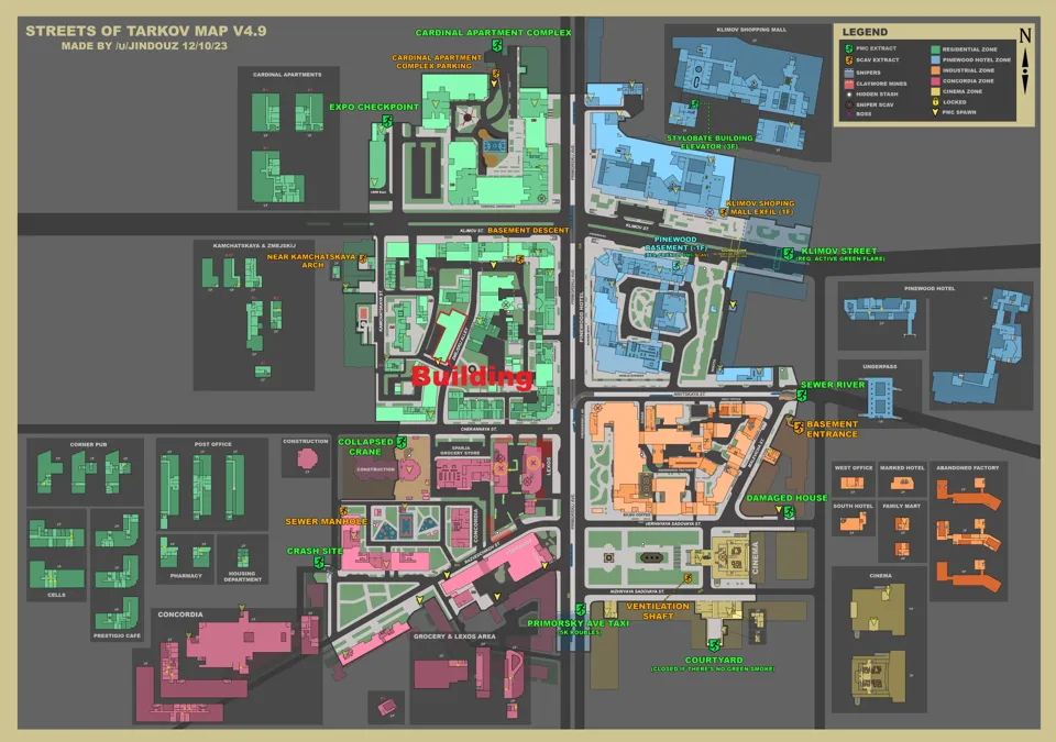 Building marked on map
