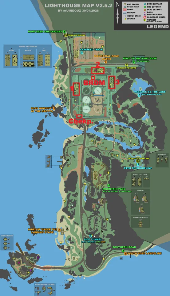 Locations marked on map
