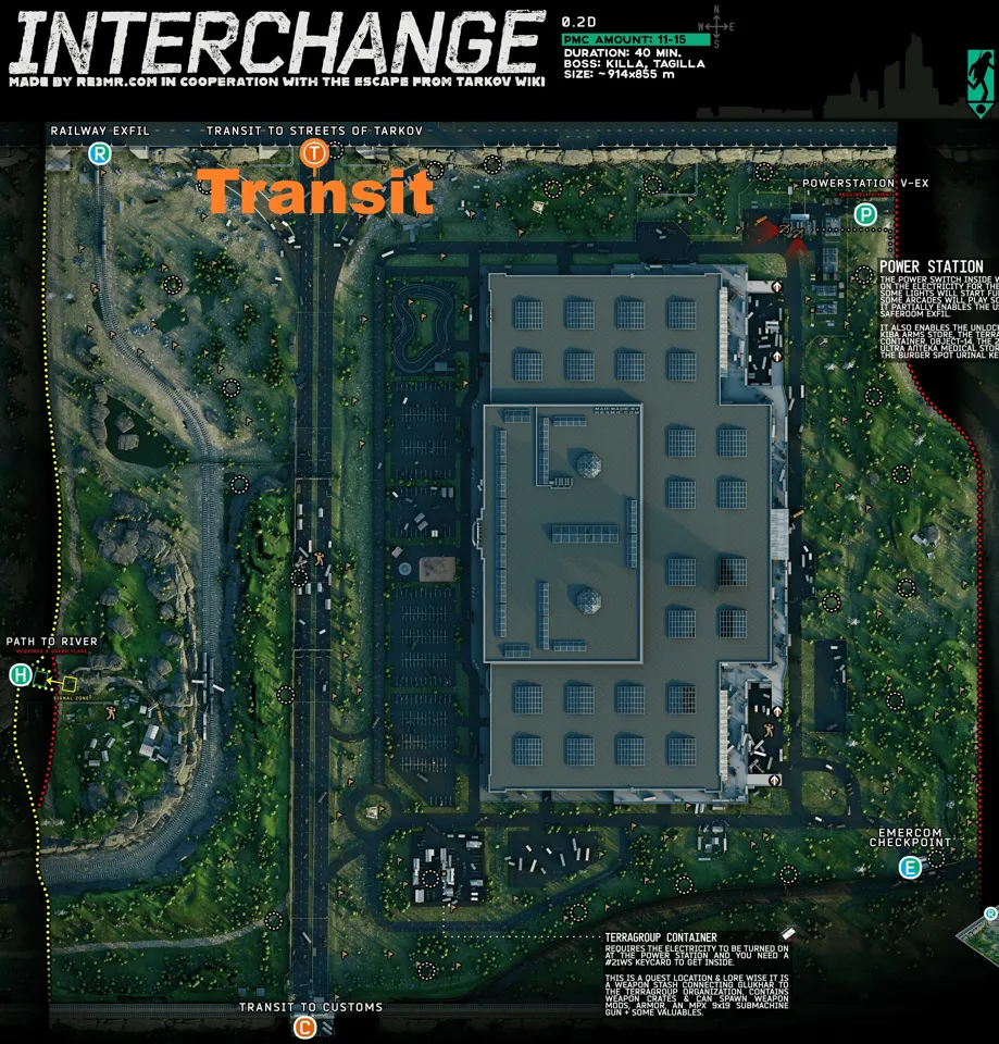 Transit location marked on map