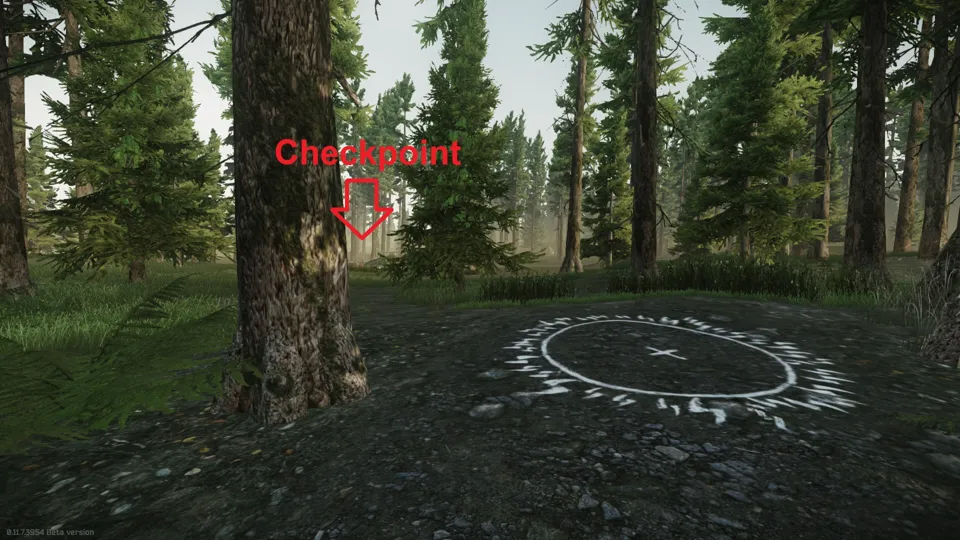 View from the ritual spot towards the checkpoint