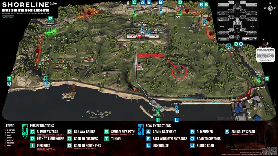Locations marked on map