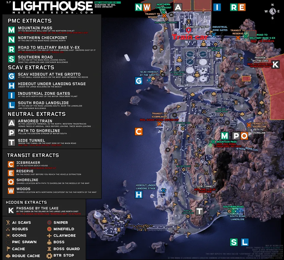 Railcar location marked on Lighthouse map