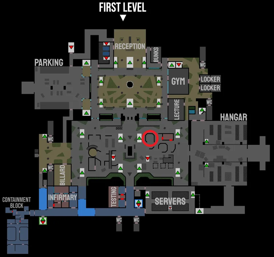 Stashing location marked on map