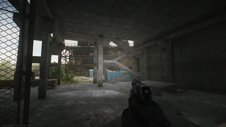 Staircase leading up to the stashing location