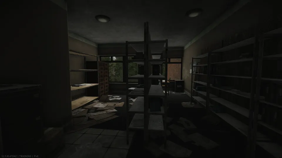 Stashing location on the west side of the second floor